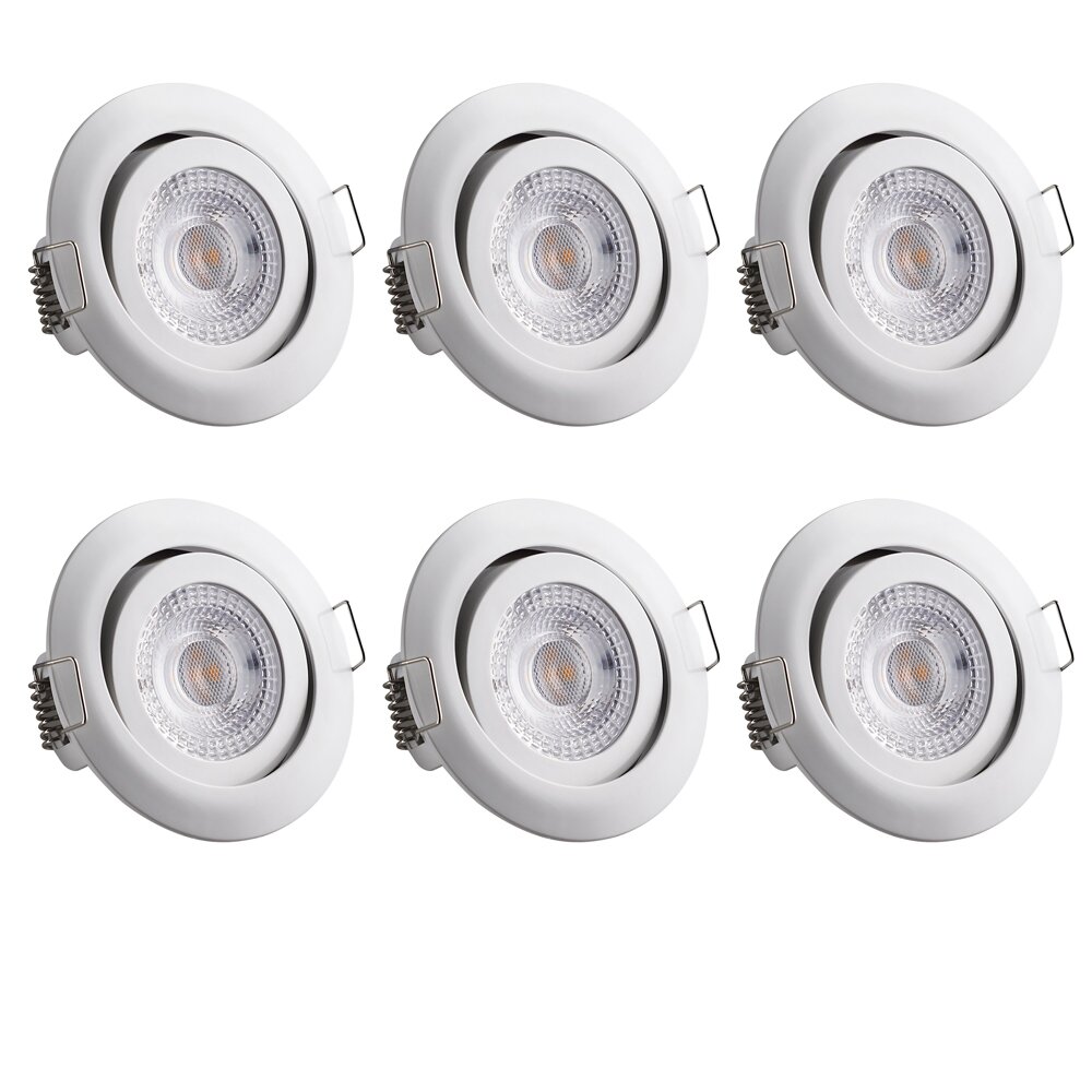 LED Recessed Light Sumru Set of 6 Nickel