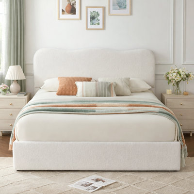 Arusha Boucle Upholstered Platform Storage Bed With 4 Drawers