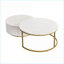 Table basse ronde blanche moderne avec structure en aluminium, durable Polyvalent pour le salon
