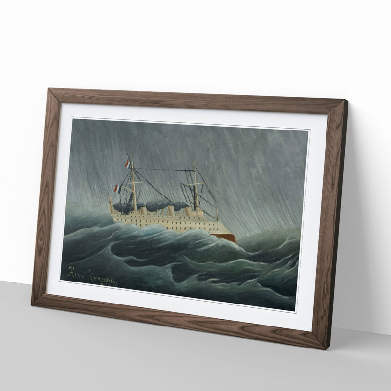 Candore Acarcio by Henri Rousseau - Picture Frame Painting, Walnut Framed, 27cm H x 36cm W x 2cm D