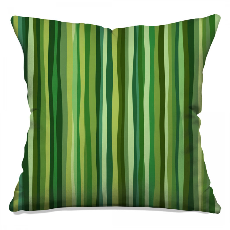 Coussin Green Stripes, 26 x 26 inches
