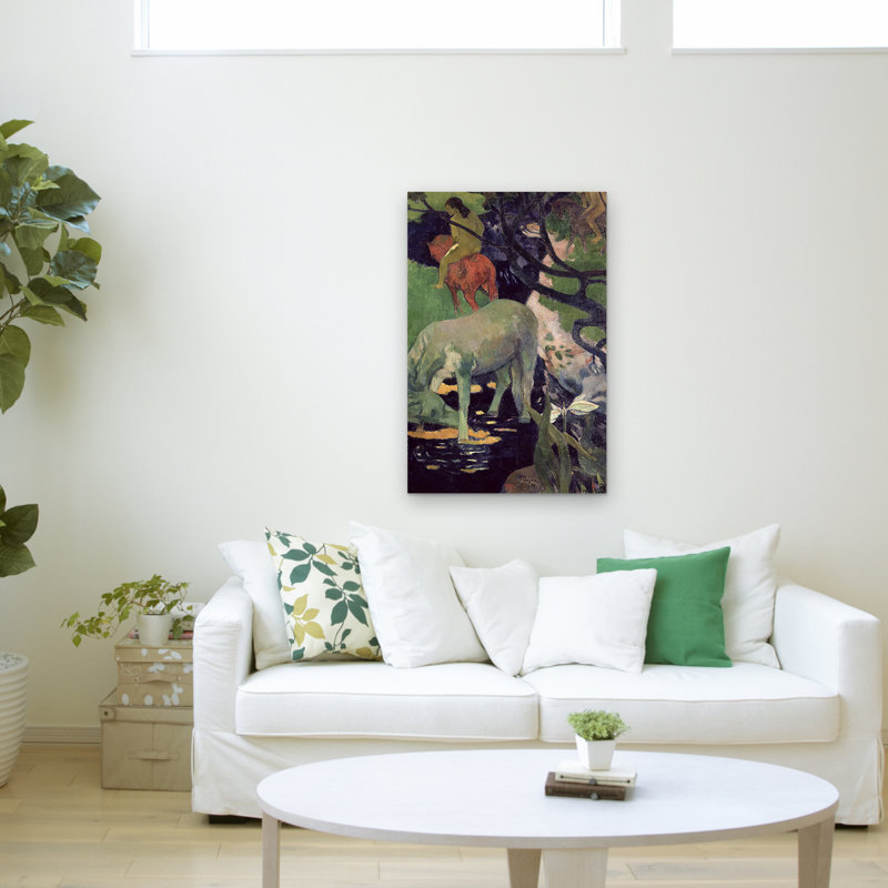 "the white cheval, 1898" par paul gauguin, reproduction d’art sur toile tendue, H 47 po x l 30 po x P 2 po