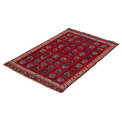Macklen One-of-a-Kind 3'11" X 5'11" New Age Wool Area Rug in Dark Red