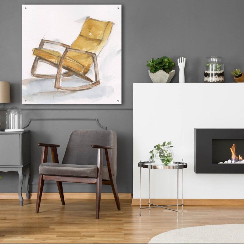 Art mural en verre épique «Retro Comfort 4» par Ethan Harper, 36 po x 36 po, H 36 po x l 36 po