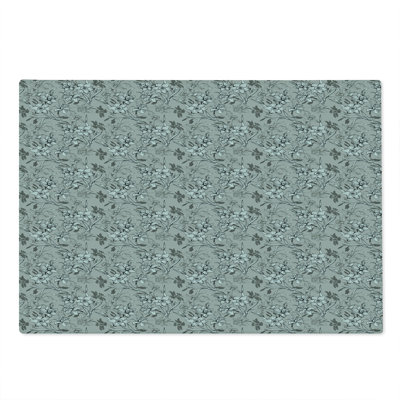 Ambesonne Charcoal Cutting Board Large Size Floral Nostalgia Daffodils Pale Taupe Dimgray