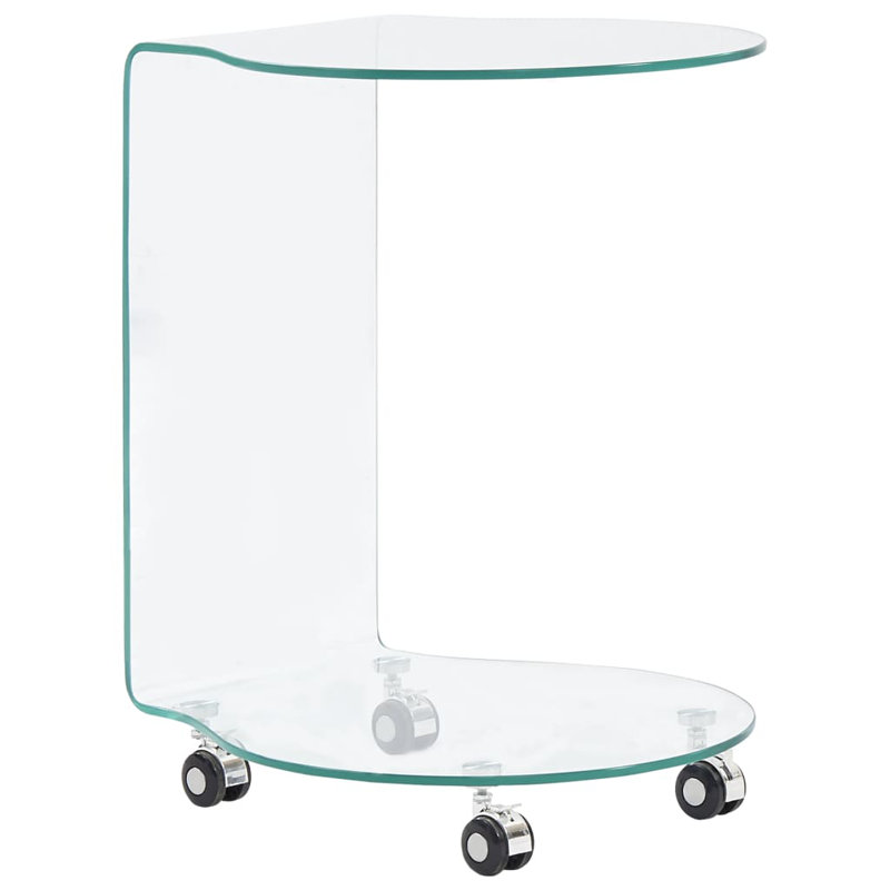 Lasone Glass Top Floor Shelf End Table