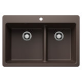 Liven SILGRANIT 33" L x 22" W Double Basin Drop-In/Undermount Kitchen Sink