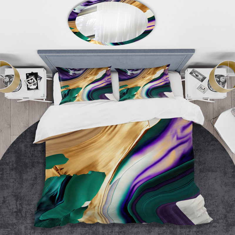 Bold Strokes - Ensemble de housse de couette - Microfibre de polyester, Housse de couette simple + 1 taie décorative stan