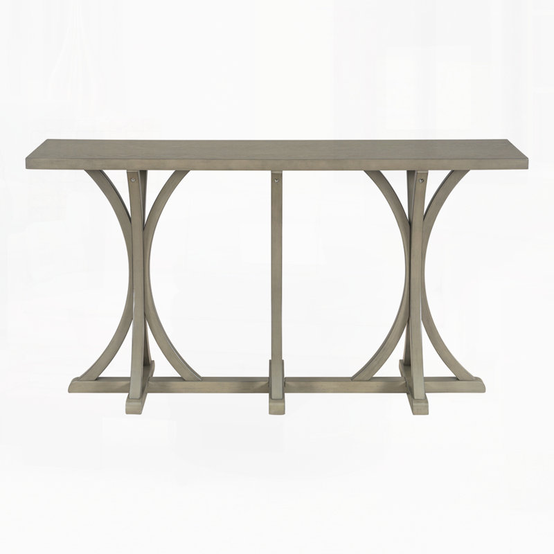 59.8'' Wooden Console Table With Wood Legs, Gray