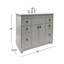 Meuble-lavabo simple 40 po - Finition gris clair avec comptoir en céramique blanche-534626105-534626108