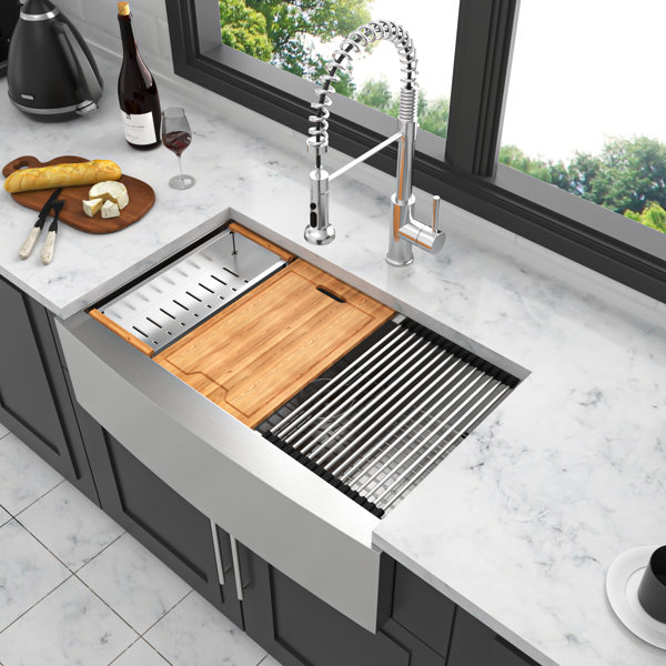 Lexo 30'' L Undermount Single Bowl Stainless Steel Kitchen Sink