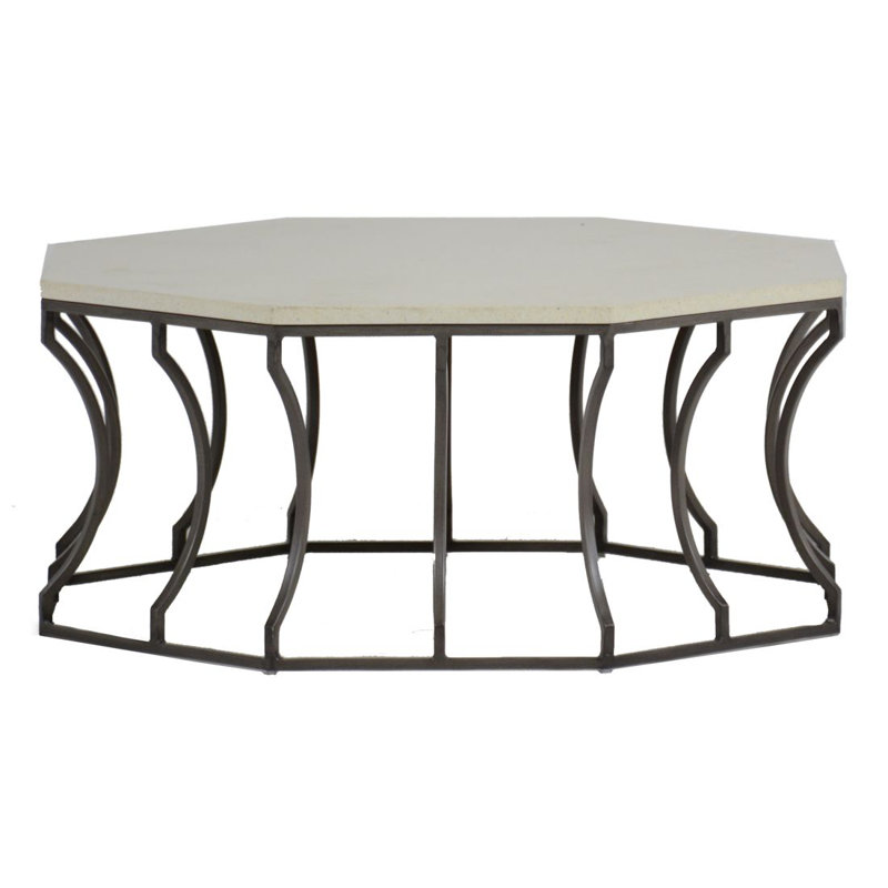 Audrey Coffee Table, Charcoal/Travertine Superstone