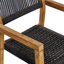 Ensemble de table de salle à manger d'extérieur 63 po en teck récupéré 63 po avec banc en teck de 51 po et deux fauteuils en corde de teck-630860060-630860063