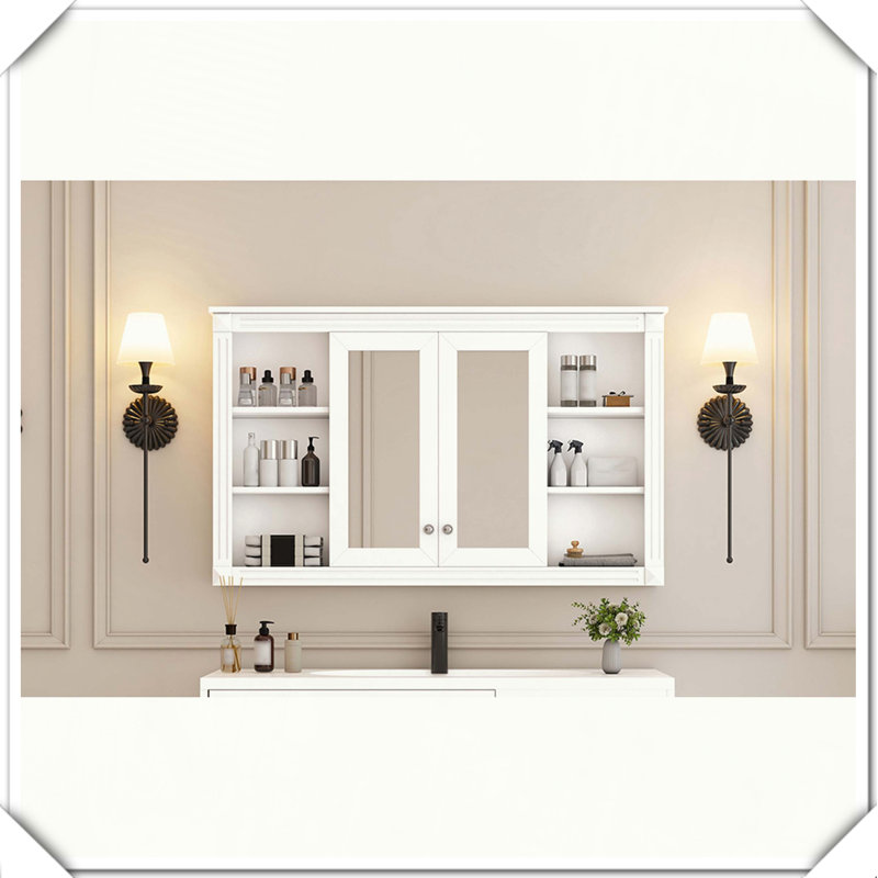 Armoire à pharmacie murale avec miroir, Blanc