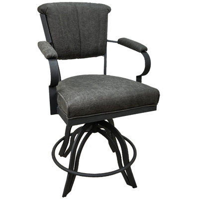 Racqual Swivel Metal Bar Stool