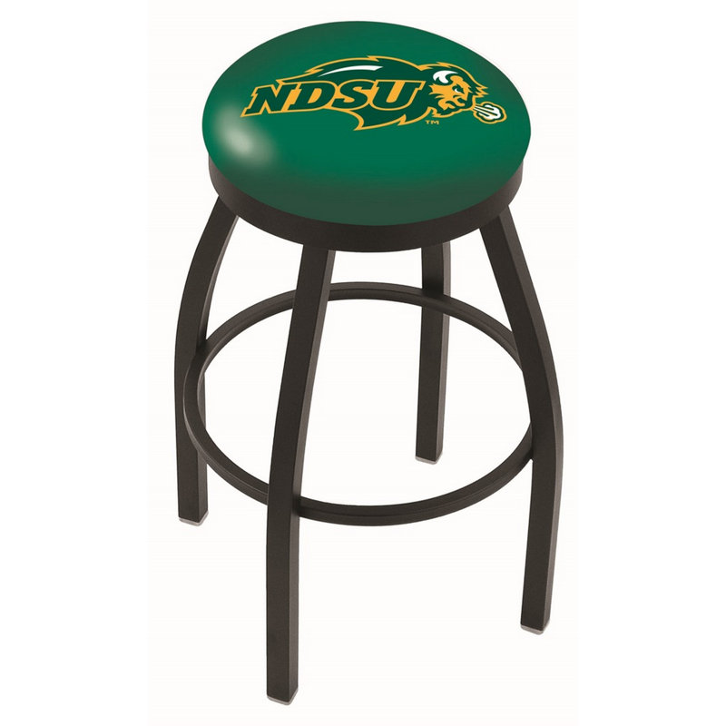 Tabouret de comptoir pivotant de 25 po NCAA, Noir froissé, Université du Dakota du Nord - Vert