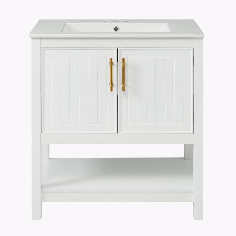 Bathroom Vanity with Ceramic Sink, White