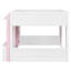 Lit mezzanine double, blanc et rose, avec maisonnette et rangement pour lit / adolescent moderne et essentiel, solutions de structure aérée
