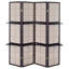Tan And Cappuccino Folding Screen With Shelves, Improves Transitional Decor Finish 4 Panels Stylish Storage Shelves