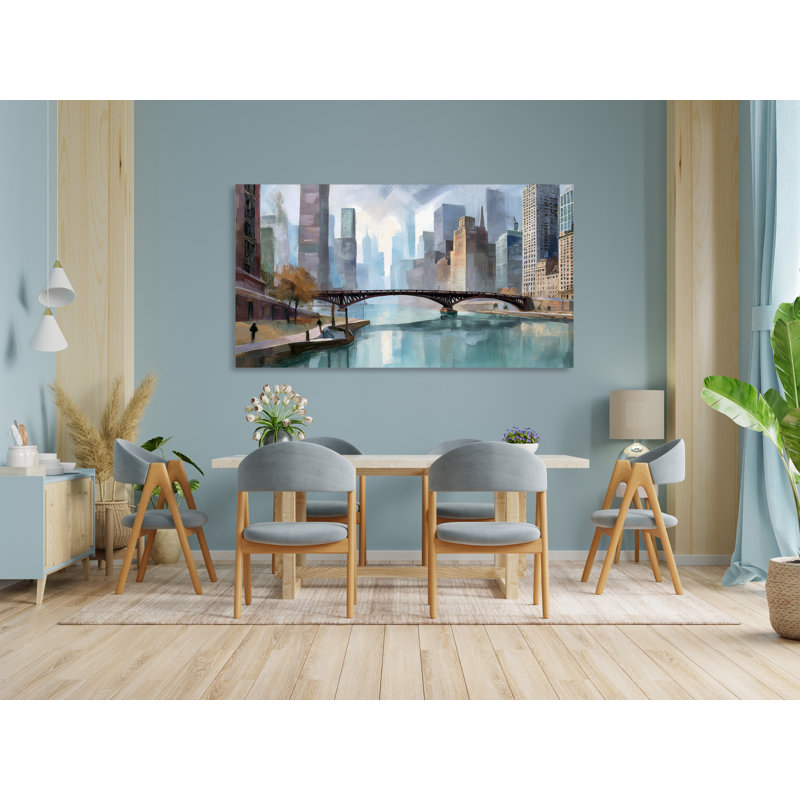 City River Reflection, 24" H x 48" W