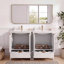 Ensemble de meuble-lavabo 48 po, meuble-lavabo moderne avec trou de robinet simple, panneaux de porte texturés et tiroir, pieds en pin, grand espace de rangement et charnières à fermeture en douceur
