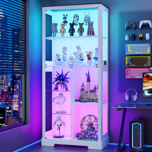 Vitrine 71 po en verre avec lumière RVB