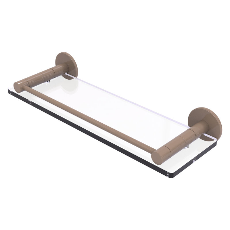 Tablette en verre avec rail de meuble-lavabo Fresno, H 2 po x l 16 po x P 5 po, Beige ombré