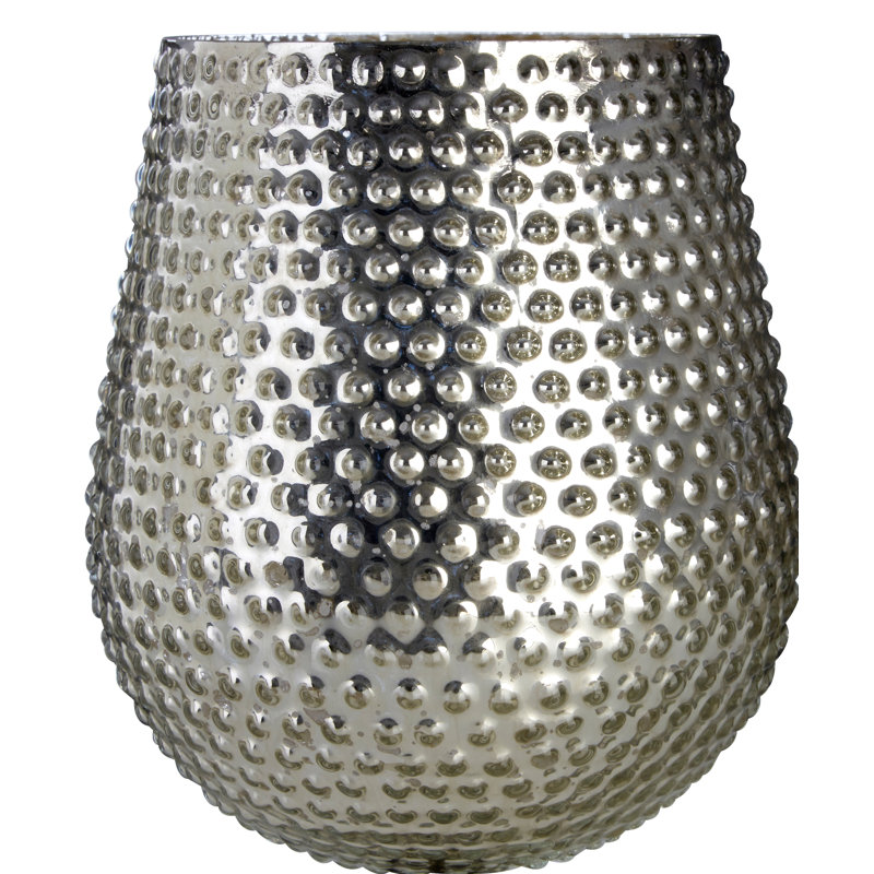 Eager 20cm Glass Tabletop Votive Holder, Silver, 23cm H x 19cm W x 19cm D