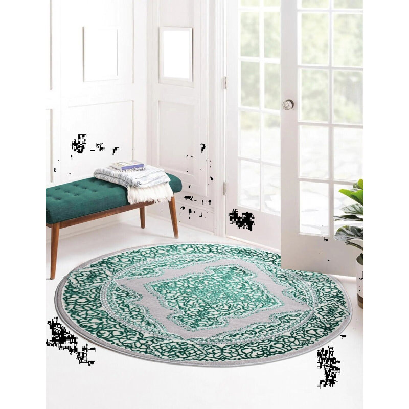 Brade Abstract Area Rug, Round 120cm