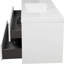 Meuble-lavabo mural 48 po avec lavabo, meuble de rangement flottant pour salle de bain avec comptoir en résine de pierre et tiroirs à fermeture en douceur, blanc brillant-30807261