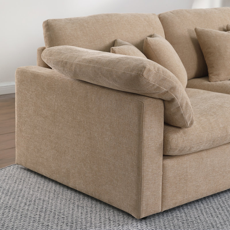 155.7" U Shape Sectional Sofa Cloud Couch With Removable Ottomans