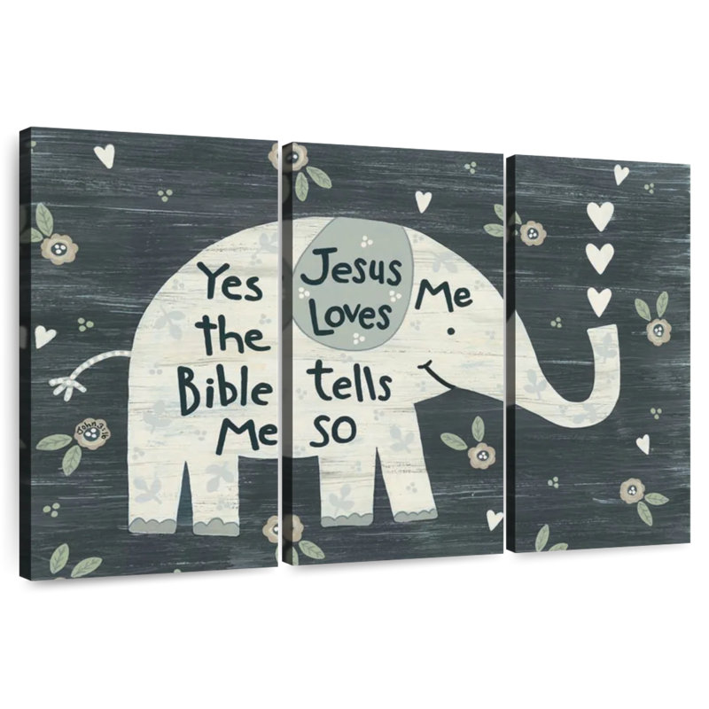 Tergel Jesus Loves Me Elephant, H 24 po x l 38 po