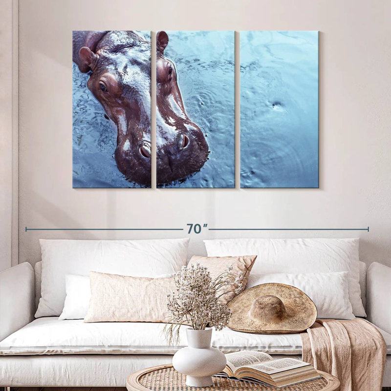 Brampt Floating Hippo, 32" H x 50" W