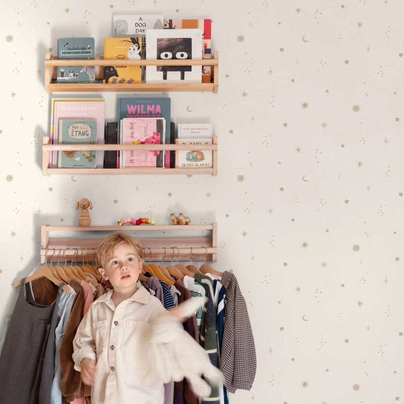 Little Dreamers Collection Stylish Stars Wallpaper Roll, White