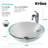 Glass Circular Vessel Bathroom Sink with Faucet-35841289