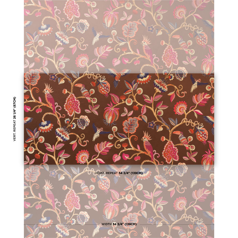 Birds Of Paradise Fabric, Chestnut