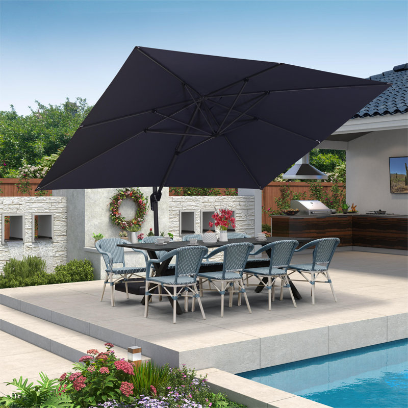 304cm X 396cm Rectangular Cantilever Parasol, Grey