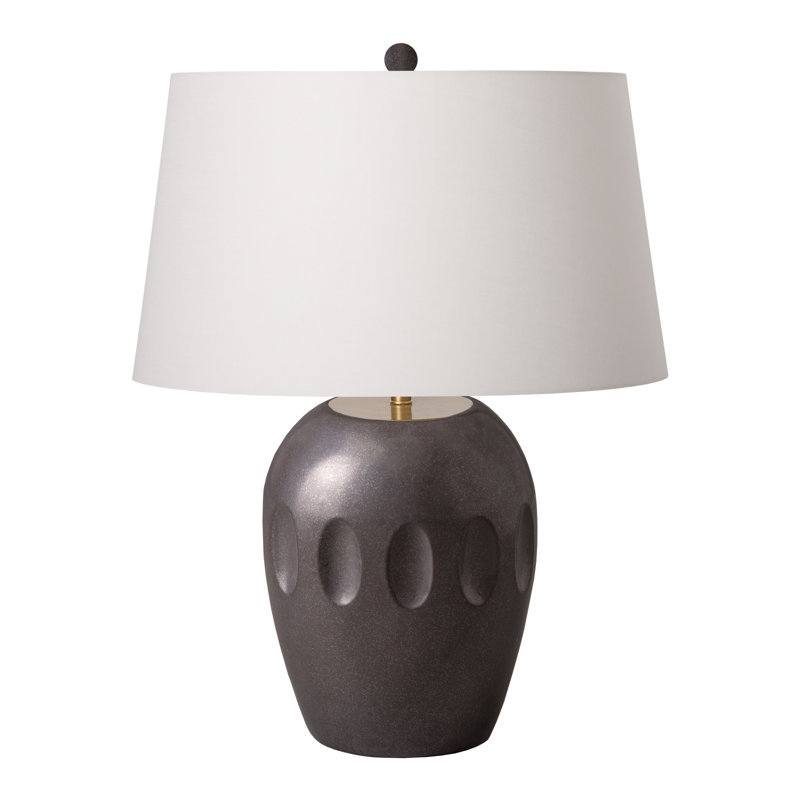 Table Lamp, Gunmetal, 27" H x 18" W x 18" D, Beige