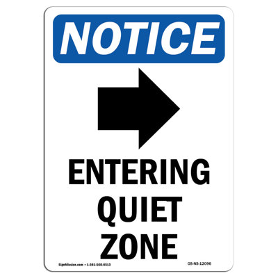 Entering Quiet Zone Sign with Symbol