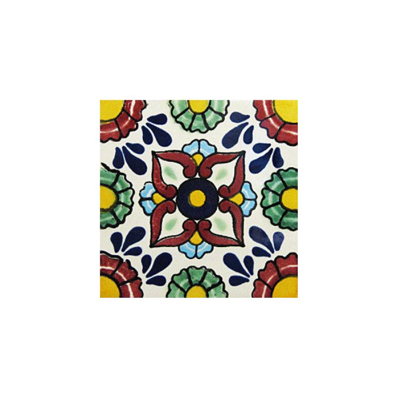 6" x 6" 4pcs TalaMex Pergolese Talavera Mexican Tile