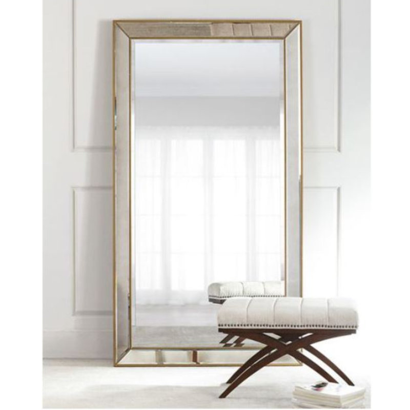 Beaded Leaner Mirror - Gold