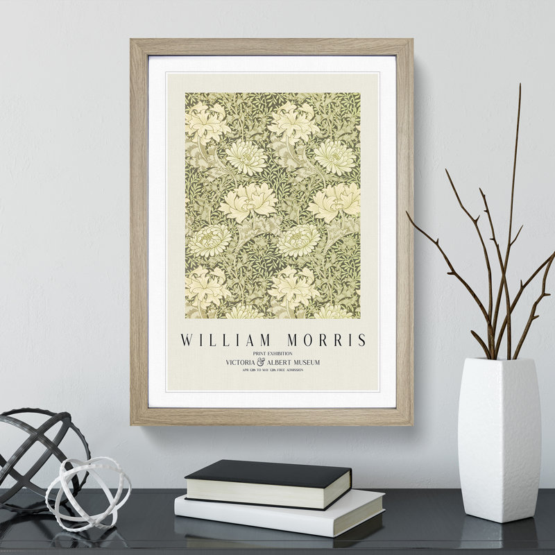 Chrysanthemum by William Morris - Picture Frame Art Prints, Oak, 36cm H x 27cm W x 2cm D