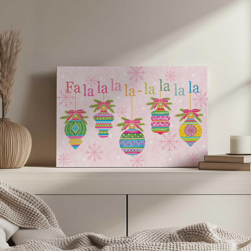 Fa Fa La La Ornaments II par Annie Lapoint, reproduction d'art sur toile, 32" H x 48" W, Wrapped Canvas, Ne s’applique pas