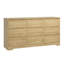 Commode 9 tiroirs en bois pour chambre à coucher, grande commode de rangement avec plateau large, naturel-1333533652