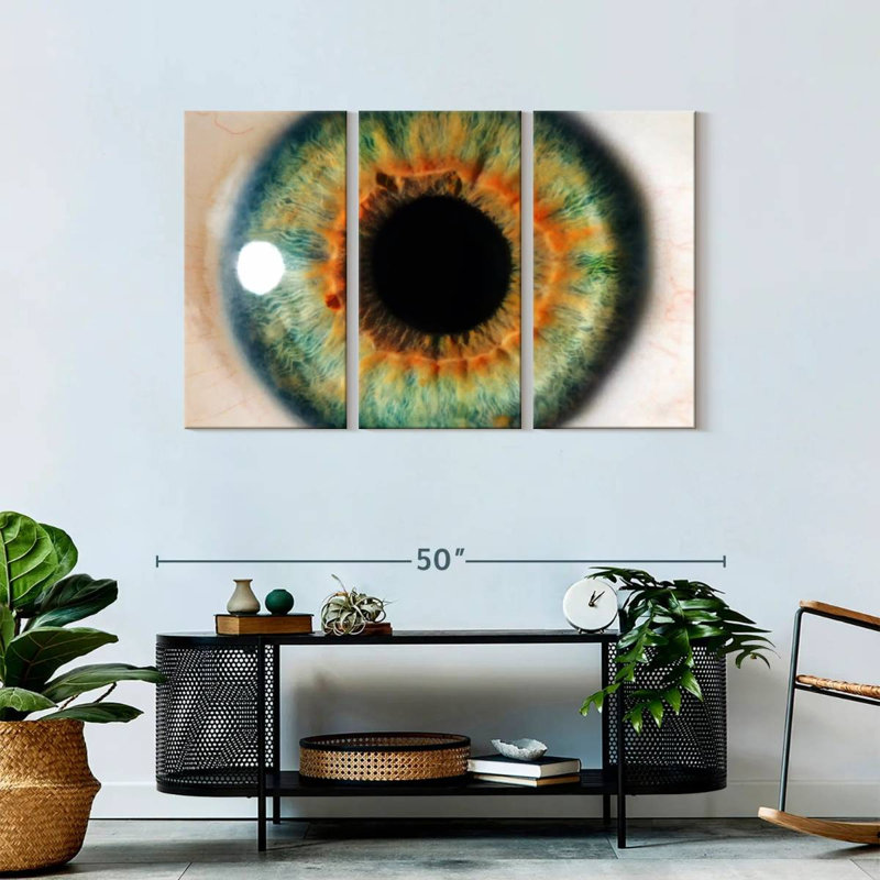 " Green Eye " 3 - Pieces, 28" H x 45" W x 1.25" D