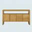 Buffet en placage de bois massif moderne minimaliste avec tablette ouverte-529178598