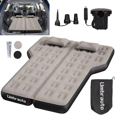 SUV Air Mattress for Trunk: Upgraded Car Camping Mattress with Flocked Surface and Extra Thick Bottom, Van Sleeping Bed for Back Seat with Pump, Nozzl