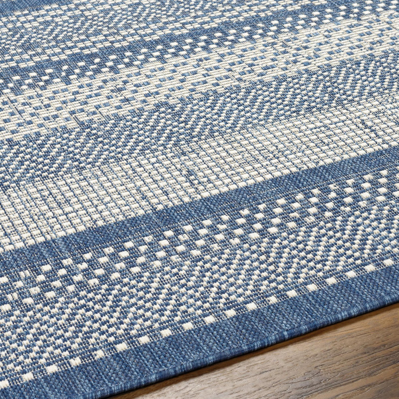 Bangaly Striped Indoor / Outdoor Rug, Rectangle 7'10" x 10'