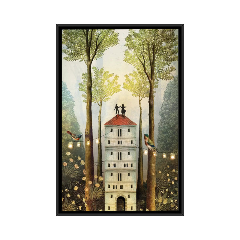 «Four of Wands» par Catrin Welz-Stein - impression d'art graphique, H 60 po x l 40po x P 1,5 po, Pas de tapis