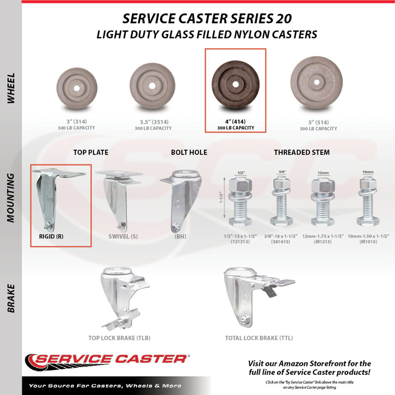 Nylon Rigid Top Plate Caster